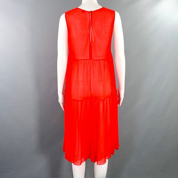 MAX MARA Size M Red See Through A-Line Dress - Picture 3 of 4